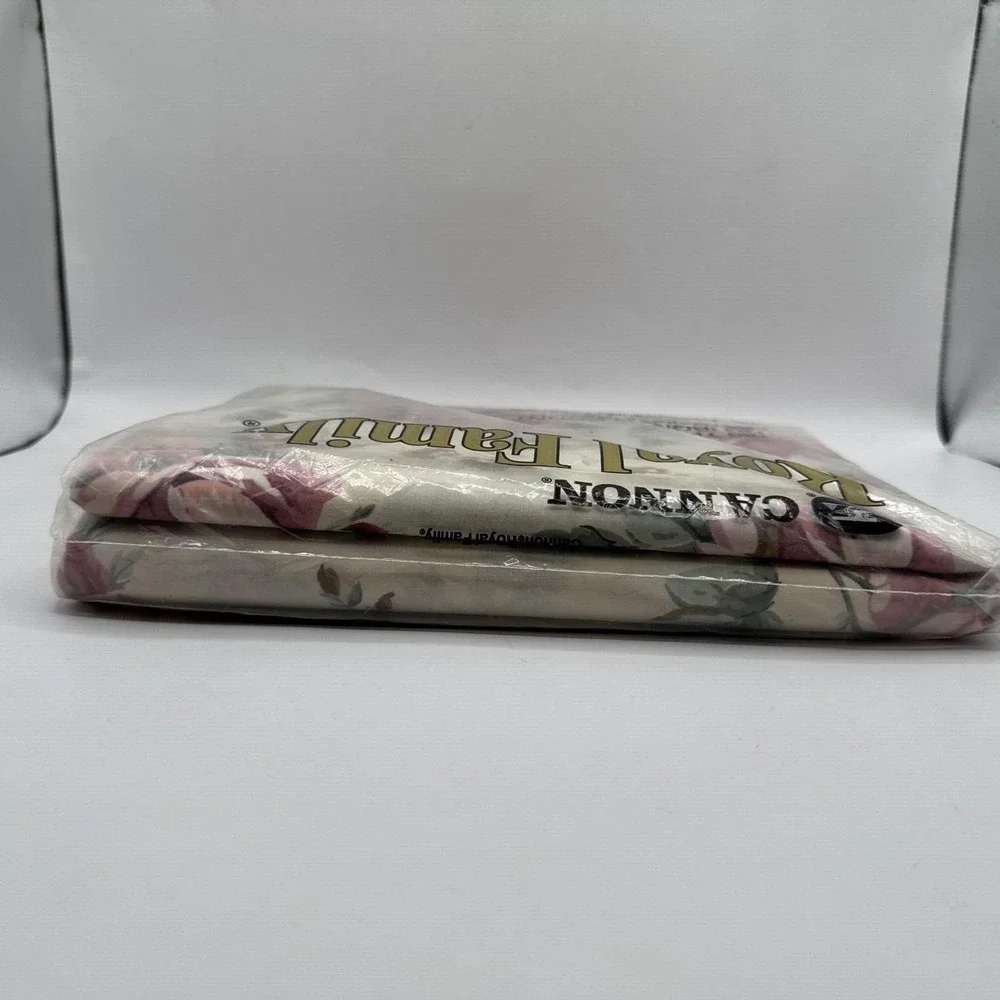 Vintage New Cannon Royal Family Full Flat Sheet Multicolor Floral Made in USA